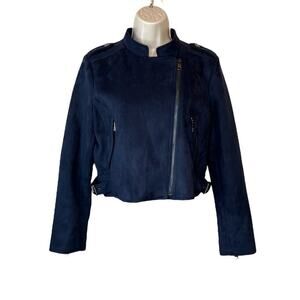 BANANA REPUBLIC Moto Jacket in Navy Blue Women's Medium